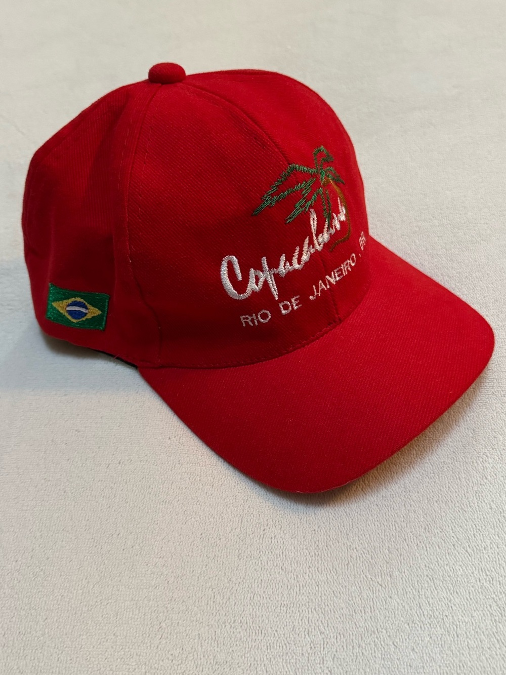 Copacabana Rio de Janeiro Brazil Red Embroidered Baseball Cap